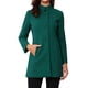 thumbnail image 1 of Abrigo de invierno de longitud media con cuello alto para mujer INSPIRE CHIC, con botones sencillos, bolsillos inclinados y forro completo, verde hoja de pino XL, 1 of 6