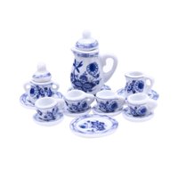 Magideal - 15 Uds 1/12 Casa De Muñecas Juego De Té En Miniatura Juego De Té En Miniatura Accesorios De Fotografía 1:12 Casa De Muñecas Cerámica Diy Escena Acceso Estilo A