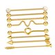 thumbnail image 1 of 8pcs Industrial Piercing Ball Barbell Ear Bar Pendiente 14G Mujeres Dorado, 1 of 5