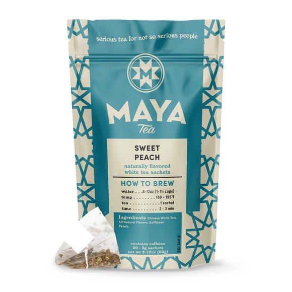 Maya Tea Té Blanco con Durazno Dulce - 20 Sobres