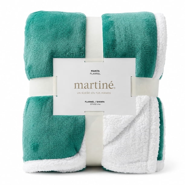 Manta Martiné Flannel Sherpa 127x152 cm Verde