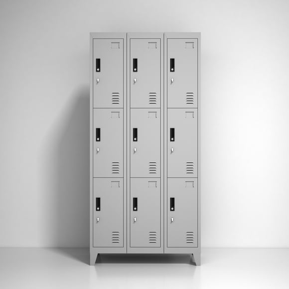Lockers Metálicos: 3 Cuerpos y 9 Puertas