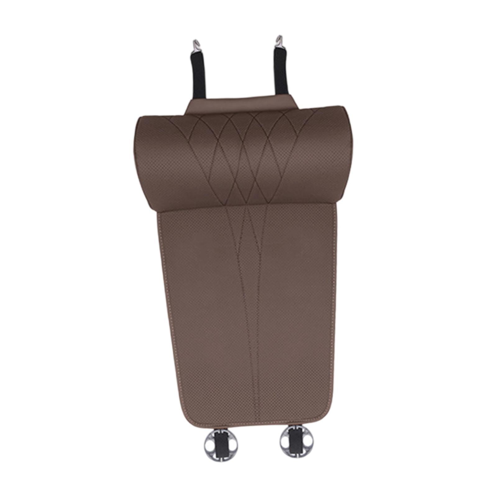 Magideal - Cojín De Extensión Para Piernas De Asiento De Automóvil Almohadilla Soporte Universal Para Rodillas Cojín Ergonómico Forma C Material Cuero Pu Adecuad Marrón