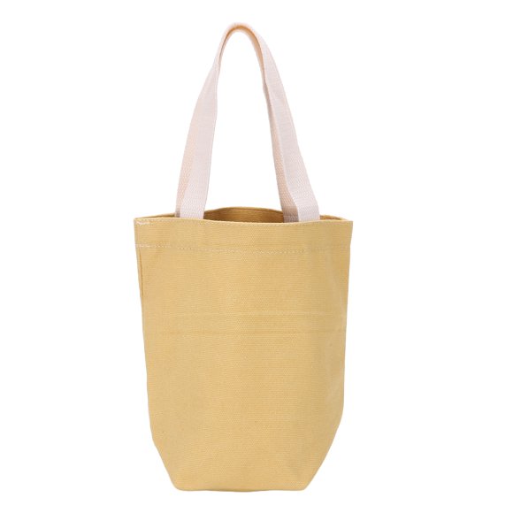 Bolsa de Lona, Bolsa de Compras de 3.5" x 3.5" con Asas para Regalos de Cumpleaños, Caqui