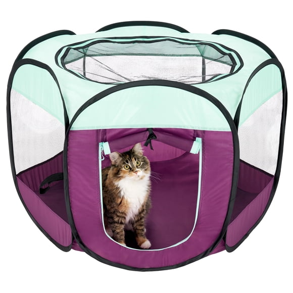 Corral portátil para perros y tienda para gatos Furhaven morado pequeño