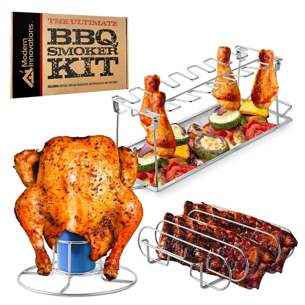 Juego de rejillas para parrilla Modern Innovations con rejilla para patas de pollo y costillas
