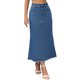 thumbnail image 1 of INSPIRE CHIC Falda de Mezclilla para Mujer Maxi Línea A de Cintura Alta con Dobladillo Sin Acabado Falda Casual de Jean L Azul, 1 of 6