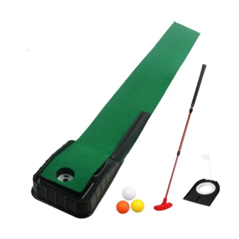 Magideal - Tapete Para Putting De Golf, Juego De Juego De Golf Con Bandera Y Taza De Golf, Entrenador De Putter Con 3 Pelotas Con Putter Retráctil Para Golfistas Putter Rojo