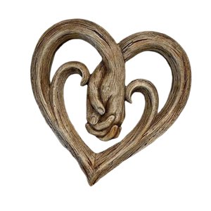 Magideal - Escultura Abstracta De Corazón Tallada, Estatua Decorativa Con Manos Entrelazadas, Placa Decorativa Para Cabaña, Granja, Oficina, Dormitorio, Regalos