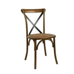Pandalino - Silla Crossback Madera & Rattan | Café Y Negro | Diseño Vintage Cafe