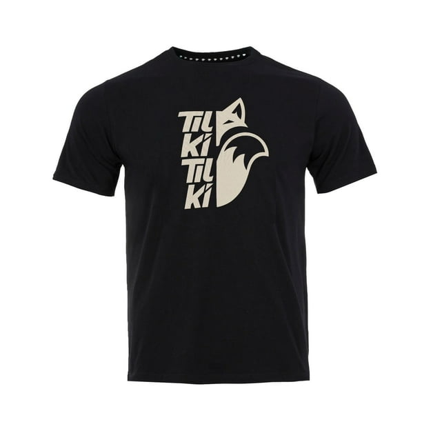 Polera Tilki Cotton Mix Big Logo Negra/Blanca Tenis Padel