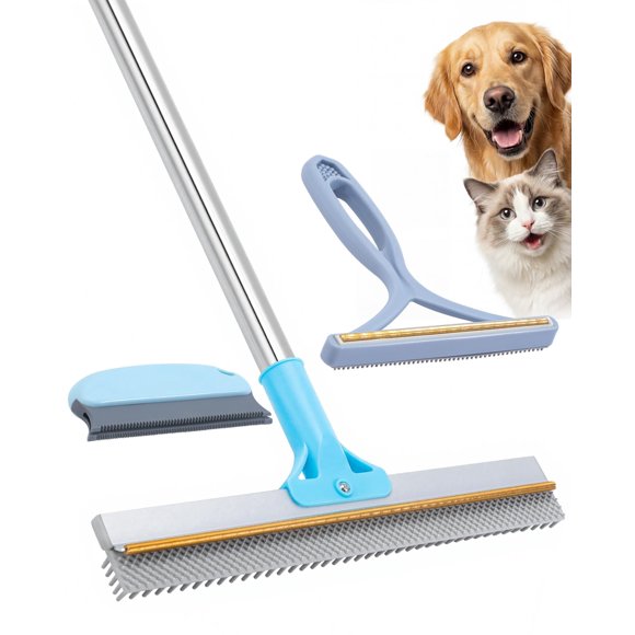 Rastrillo para alfombra RZPTL de 54'' con mango largo ajustable para remover pelo de mascotas