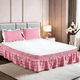 thumbnail image 1 of suxuMhao Faldón de Cama de 4 Capas, Faldón de Cama con Volantes Elástico Faldón de Cama Envolvente, Tamaño King 78 X 78+18 Pulgadas, Faldón de Cama Rosa Claro King, Volante Antipolvo de Cama de, 1 of 3