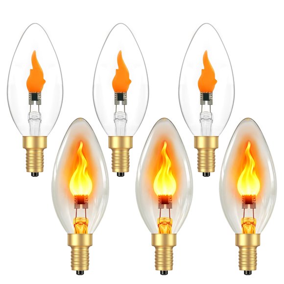 Bombillas Vicstone E12 LED con Efecto Llama Parpadeante Paquete de 6