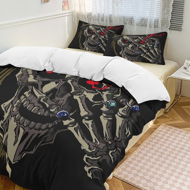 Overlord Anime Home Bed 3-piece Set Classic Japanese Anime Polyester Wash Student Dormitory Set