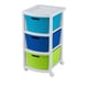 thumbnail image 1 of Cajonera Rattan Infantil 3 niveles con ruedas 13 Kg Rimax RX12281 45 Kg Blanco. Azul. Celeste y verde, 1 of 3
