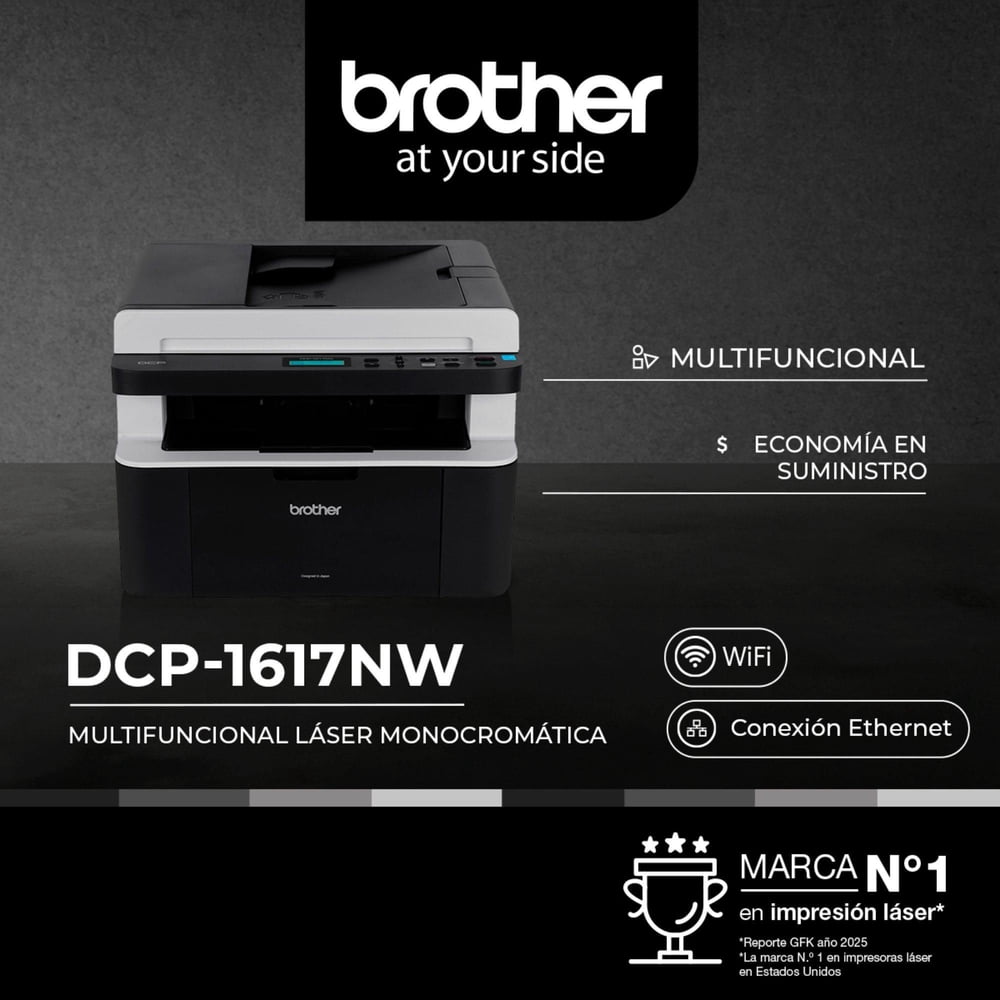 Impresora Multifuncional láser blanco/negro DCP-1617NW, foto 2
