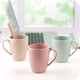 thumbnail image 2 of Vaso de paja de trigo de 500 ml, de plástico, para té, café y agua, con asa, ideal para el baño (rosa), 2 of 5
