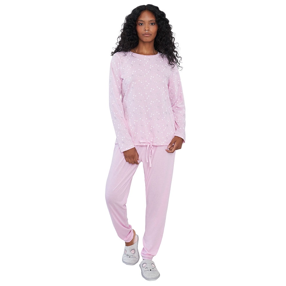 Pijama Mujer Aplicación Palo Rosa Corona | Lider