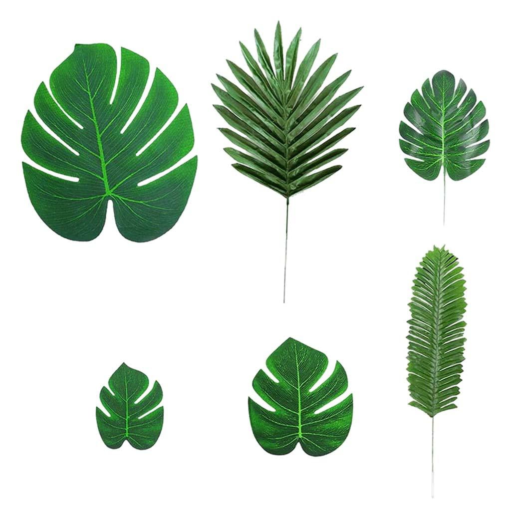 Bothyi - Tropical Grande Artificial Hojas De Palma Follaje Luau Fiesta Hawaiana Decoración 84 Uds