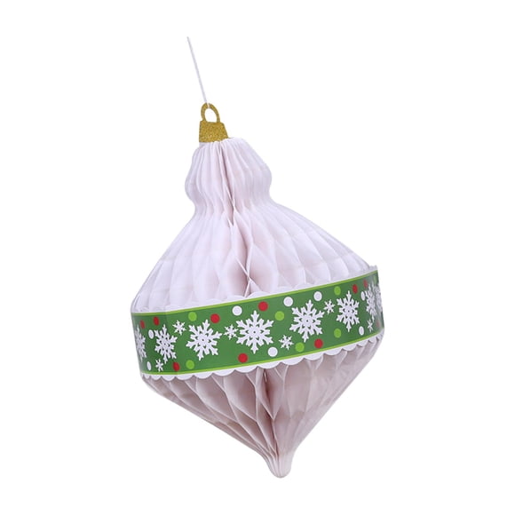 4 Piezas 3D Navidad Panal Linterna De Papel Colgante Para Pared Año Nuevo Hogar Blanco