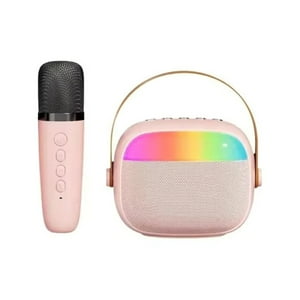 Importclick - Mini Parlante Karaoke Infantil Micrófono Portátil Recargable Rosa