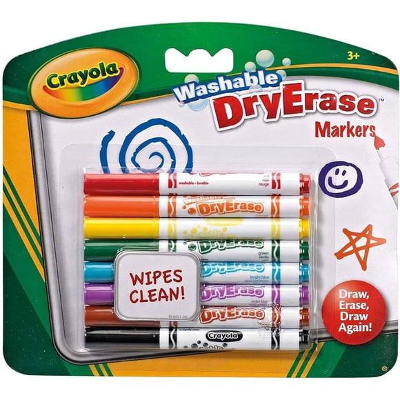 Rotulador de borrado en seco Crayola Wiper Clean, colores llamativos y brillantes