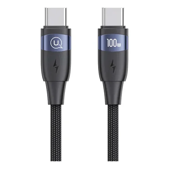 Cable Carga Rápida Usb-c A C Antinudos 100w 1,2m Usams Sj632 Negro