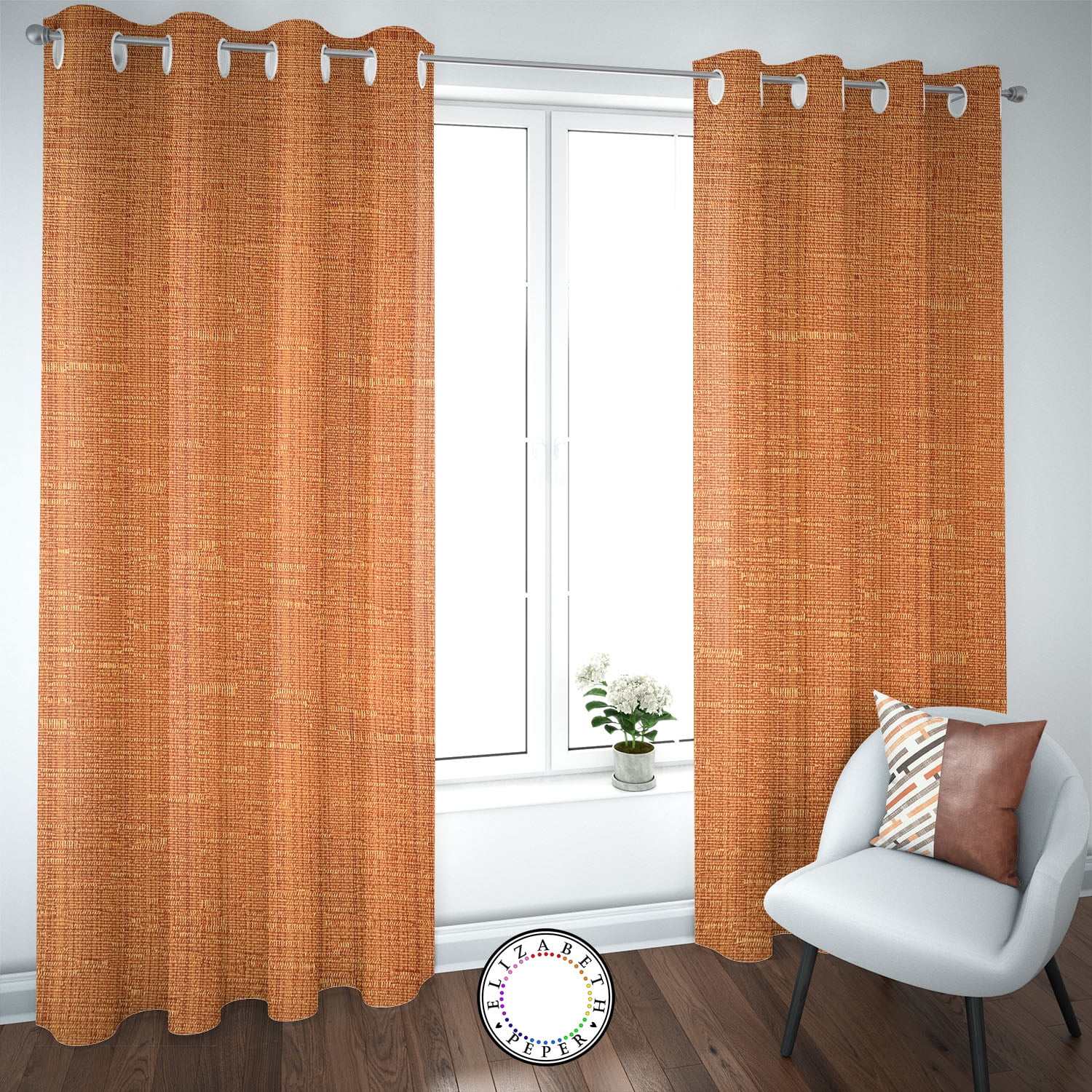 Elizabeth Peper - Set De Cortinas Hogar 2 Paños De 140 X 220 Cm Naranja