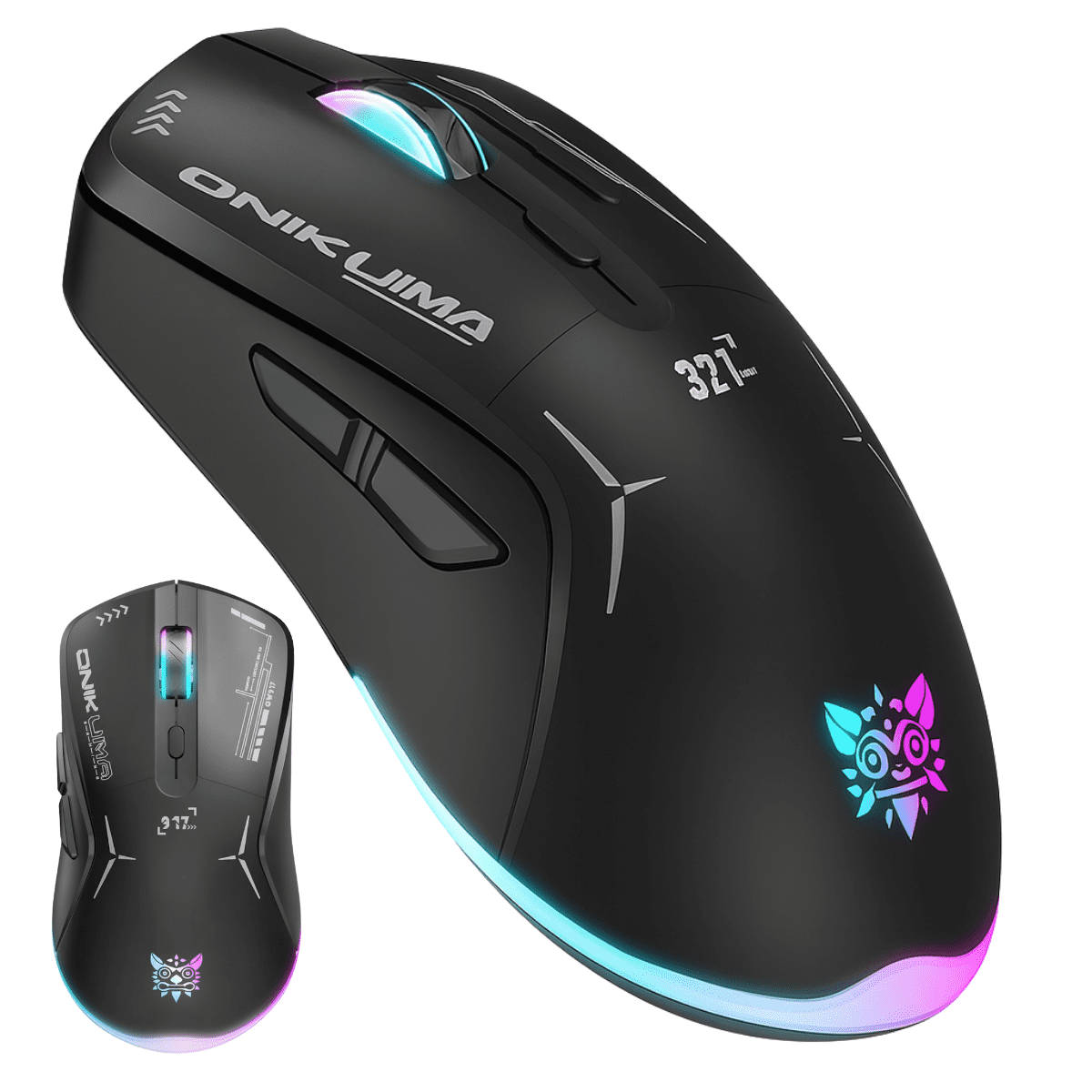 Onikuma - Mouse Dual Inalámbrico-cable Gamer Profesional Negro Luz Rgb
