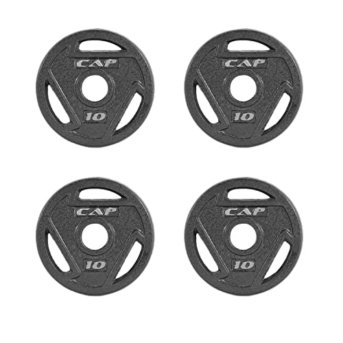 Cap Barbell - Juego De 4 Unidades Con Tapa Para Pesas, 10 Kg, Empuñadura Olímpica, 2 Pulgadas