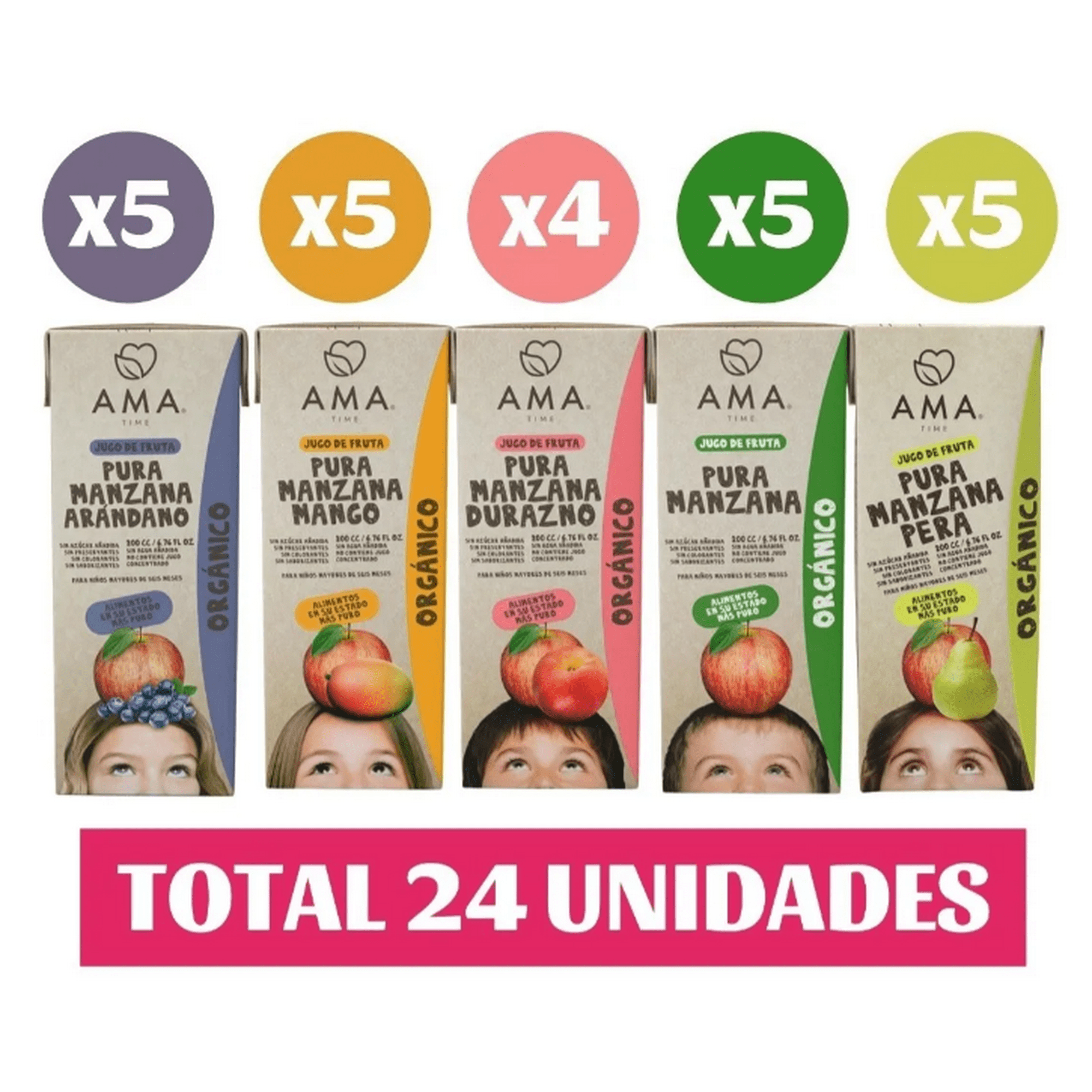 Ama Time - Ama Mix Jugo De Fruta Orgánico 24x200cc Tetra