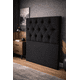 thumbnail image 2 of Respaldo Moderno Cama 1.5 Plaza Capitone Felpa Color Negro, 2 of 3