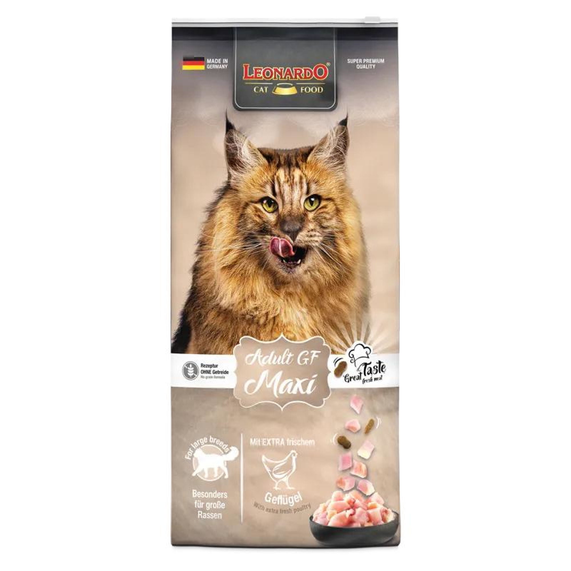 Leonardo - Alimento Seco Para Gatos Adultos Grain Free Maxi Pollo 1,8 Kg