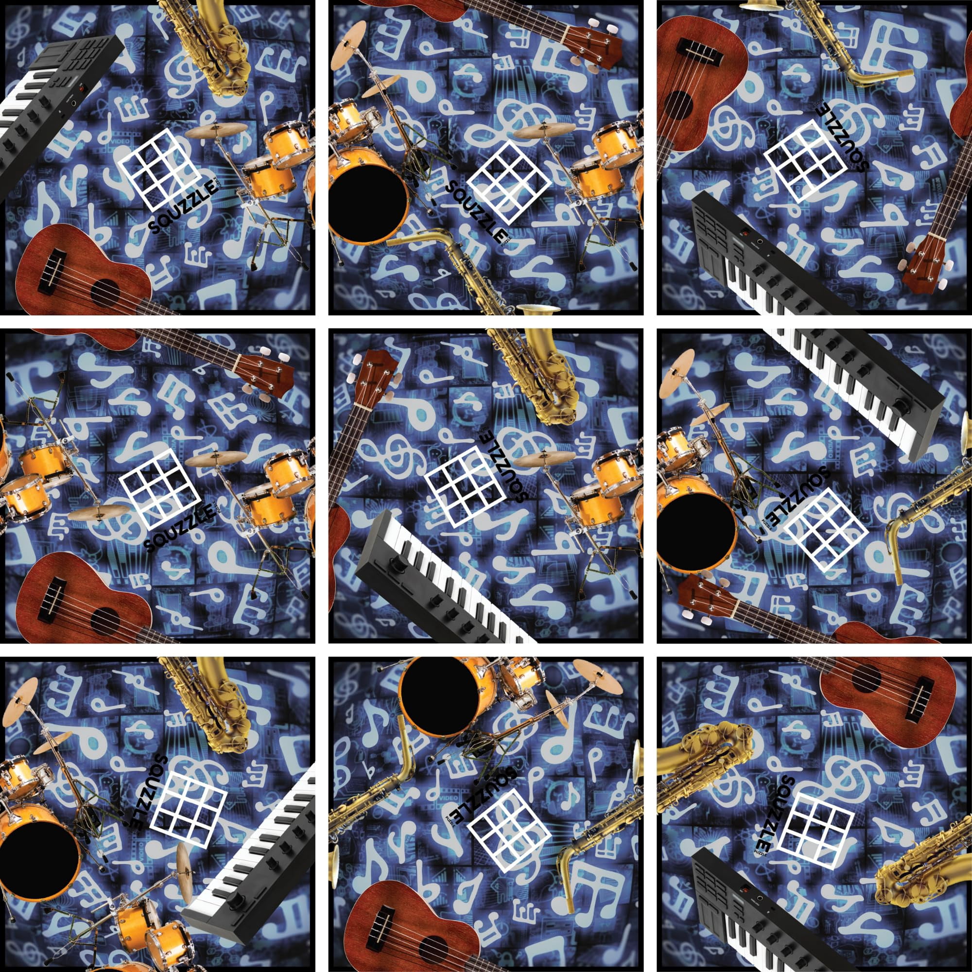 Puzzle Fun Squared Games Squzzle De Viaje De 9 Piezas Con Bolsa De Almacenamiento