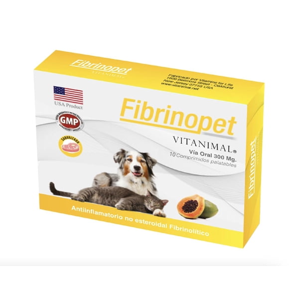 Fibrinopet Para Perros Y Gatos Vitanimal X 10 Comprimidos