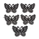 thumbnail image 3 of 5 piezas de tela bordada encaje mariposa apliques parches para ropa negro, 3 of 5