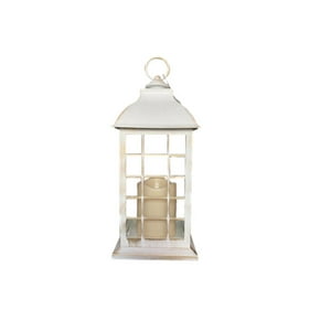 Vgo - Fanal Pl C/ Vela Led 14X14X31 Cm. Blanco