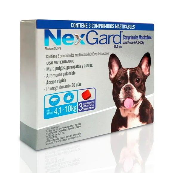 Antiparasitario Perros 4 a 10 Kg x 3 Comprimidos Masticables