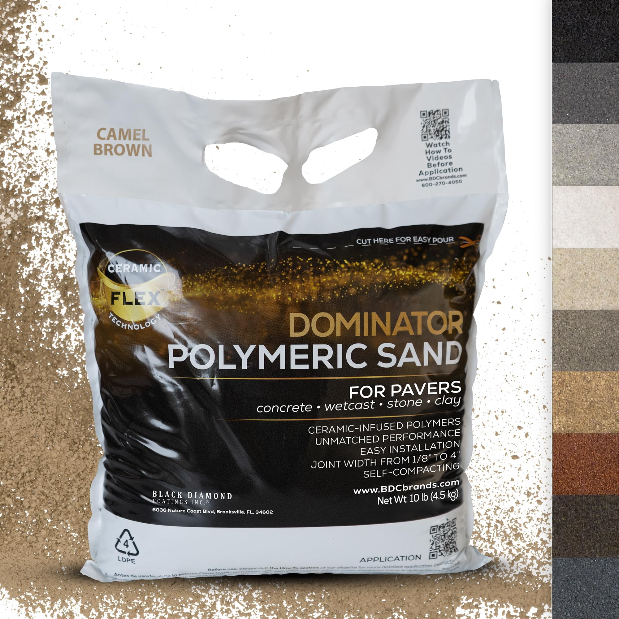 Arena Polimérica Dominator Camel Brown De 4 A 10 Kg Para Juntas De Adoquines