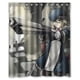 thumbnail image 1 of Cortina de ducha de baño con ganchos, diseño de chica sexy con espada y pistola de Blazblue Noel Vermillion Anime, tamaño 60 x 72 pulgadas, 1 of 3