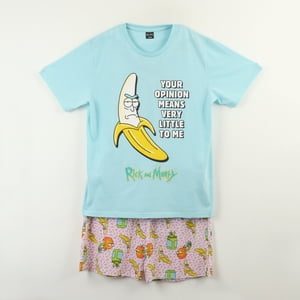 Pijama Manga Corta Hombre Celeste Banana Rick And Morty