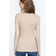 thumbnail image 4 of Saronite Camiseta Térmica Básica de Algodón Acanalado con Cuello en V y Manga Larga, Color Beige (para Mujer), 4 of 4