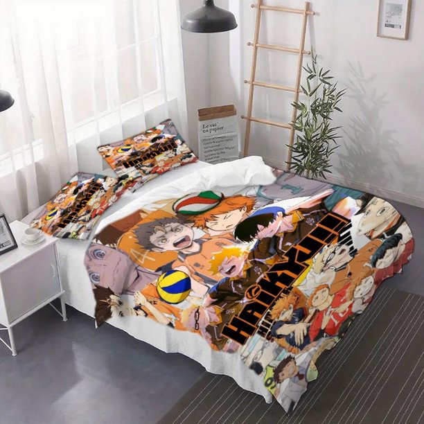 3pcs Haikyu!! Character Splicing Poster Duvet Cover Set - Includes Bedspread and Pillowcases Ideal for Christmas