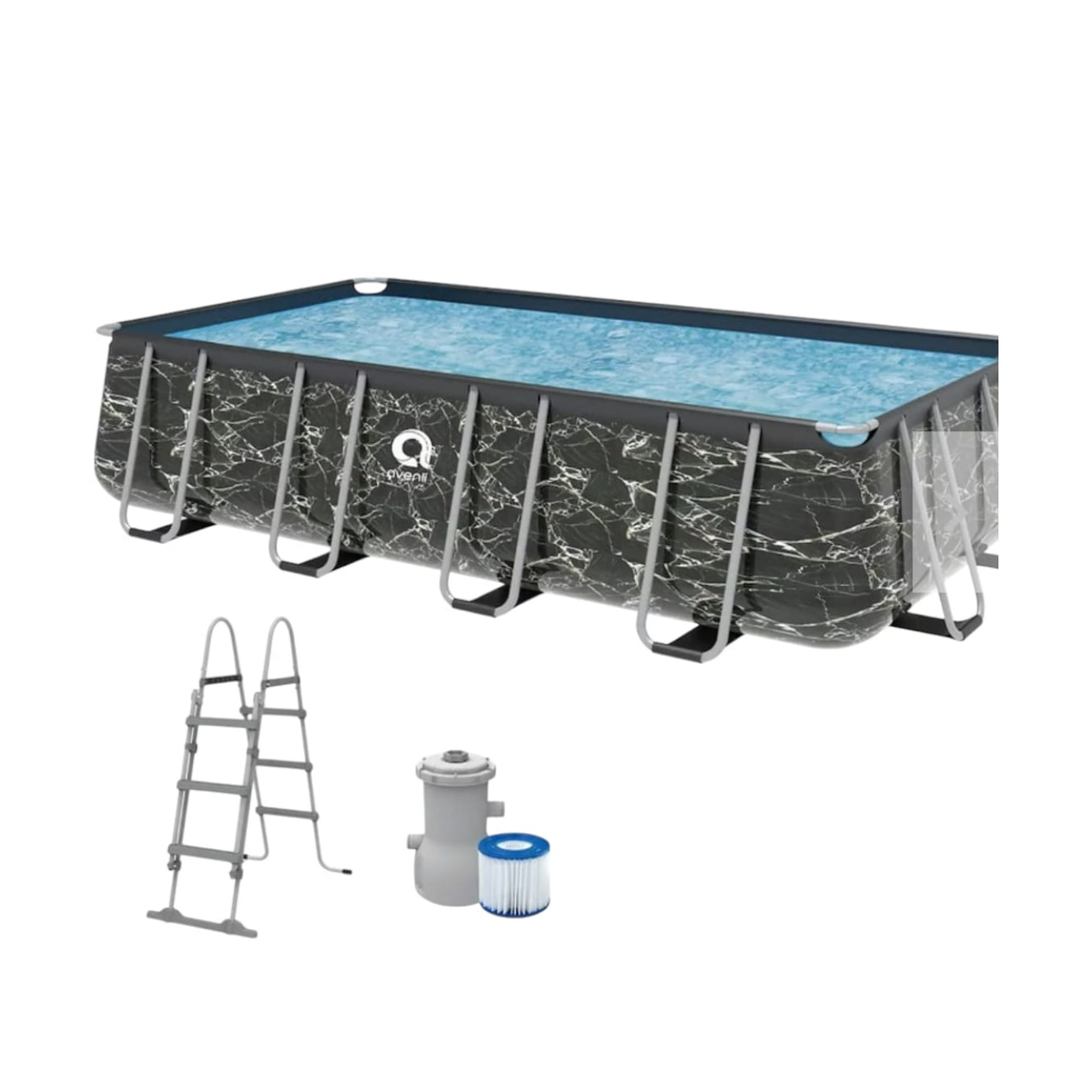 Avenli - Piscina Estructural Rectangular Con Accesorios 17823euv55 Negro