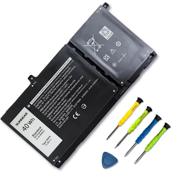 Batería para laptop SUNNEAR JK6Y6 11.4V 40Wh para Dell