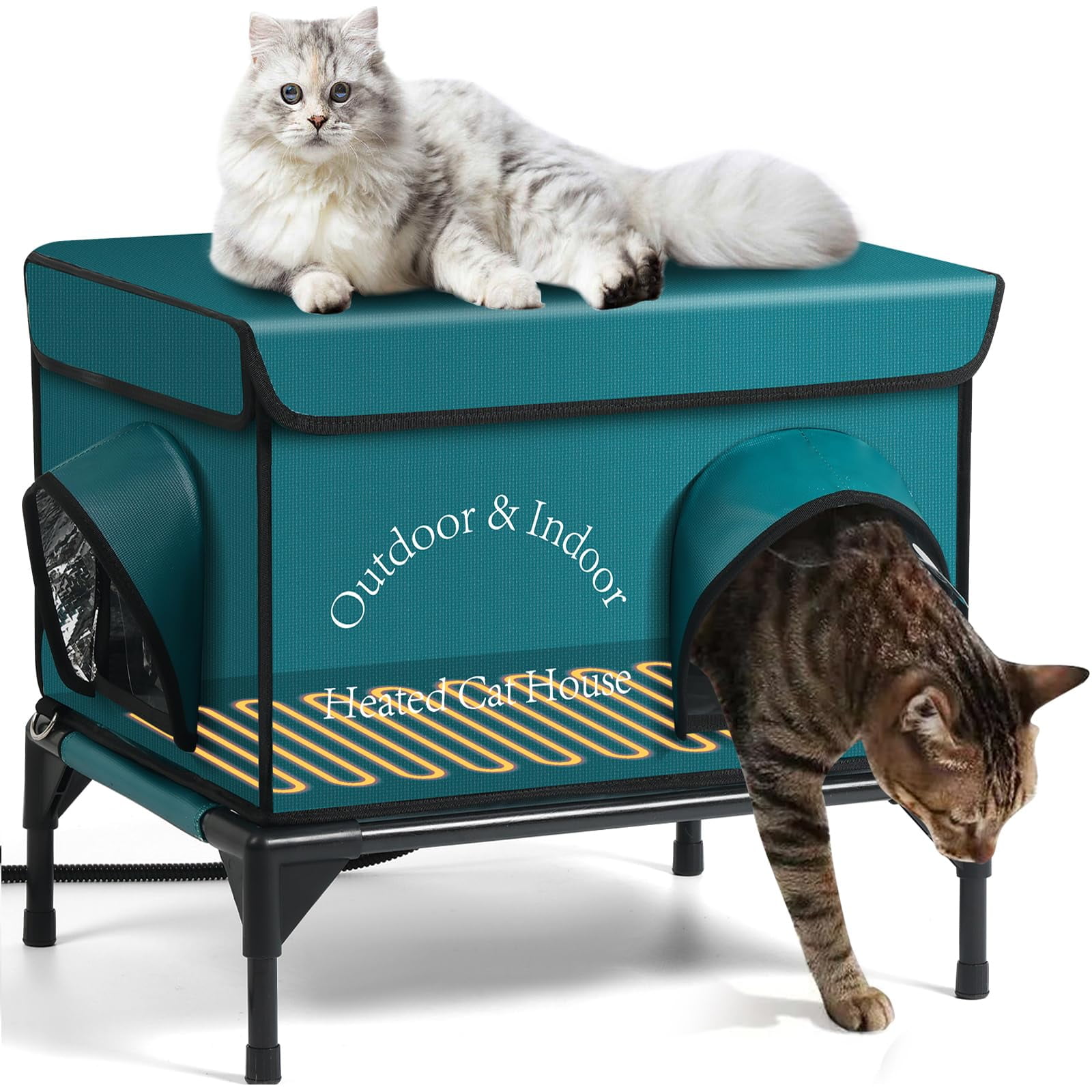 Yeatruojeet - Casa Para Gatos Con Calefacción Para Gatos De Fuera En Invierno