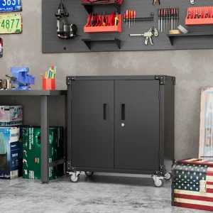 Recilock - Gabinete Metálico De Herramientas 2 Puertas Con Ruedas - Black Premium Tc-12