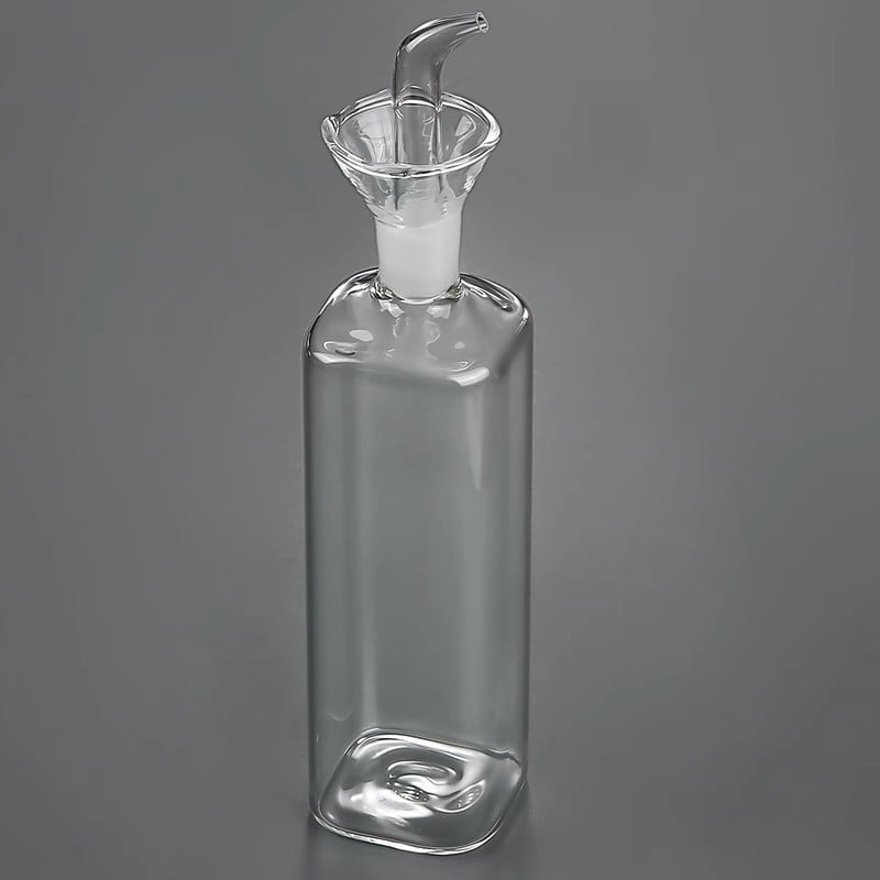 Xusx111 - Botella De Aceite De Vidrio Dispenser De Aceite De Oliva Botella De Vidrio Dispenser De Medición De Vinagre De Aceite De Cocina Con Bocina Para Cocina Y Barbacoa (500 Ml / 17 Oz)