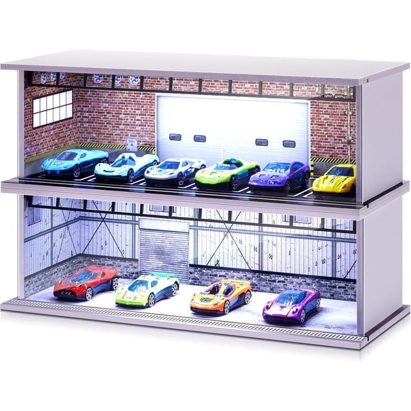 Vitrina para Autos de Juguete Tujoe LED Apilable 2 Unidades